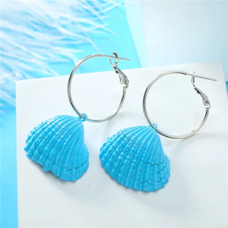 1 пара корейских милых карамельных цветов серьги-кольца из натуральной раковины