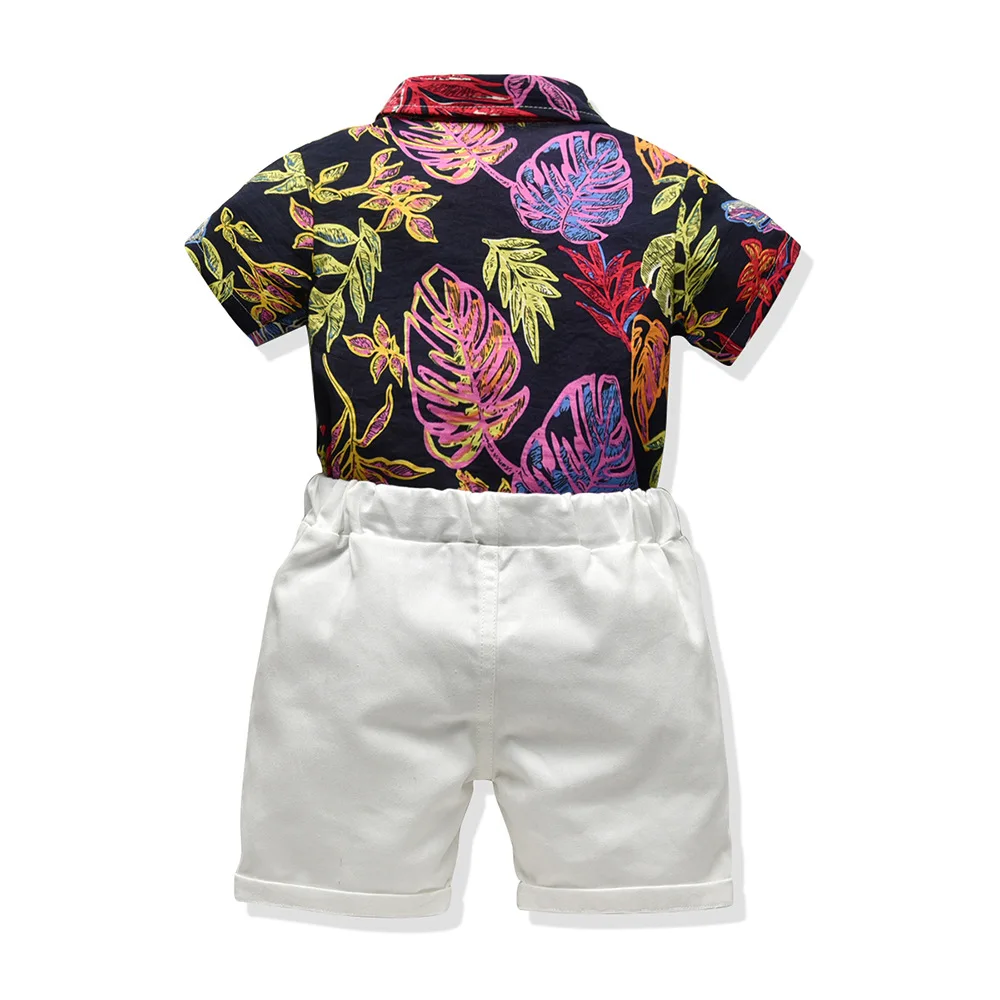 Детские комплекты Одежда для мальчиков летний комплект джентльмена рубашка с