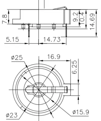 Держатель батарейного отсека Rainpro 5 шт./лот CR2477 CR2450 DIP |