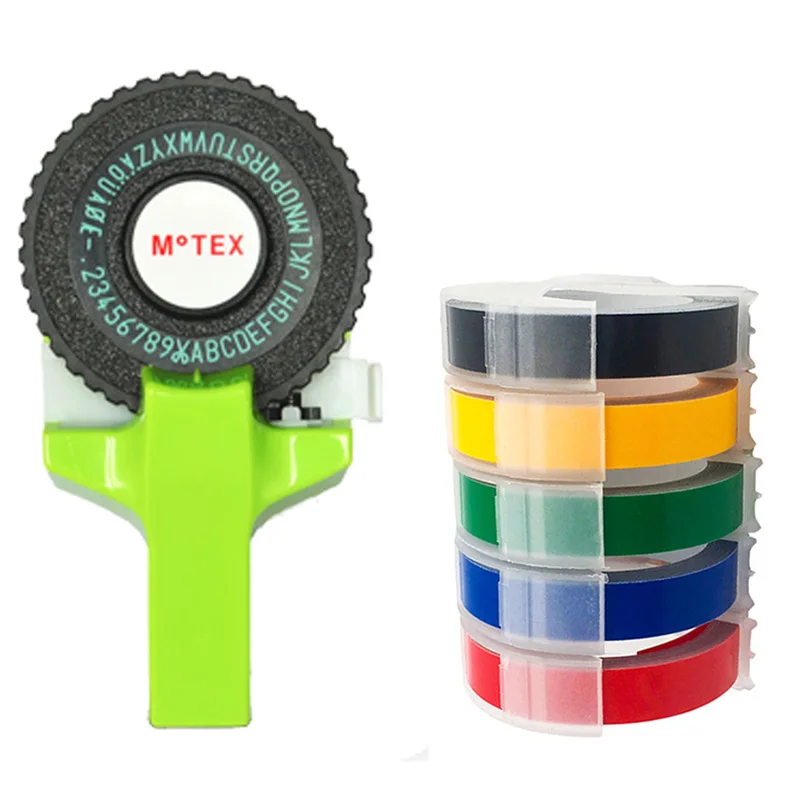 

Ручная машинка для этикеток Green Motex E101, ручная декоративная машинка для самостоятельного изготовления этикеток 9 мм, 3d-тиснение, фотолента