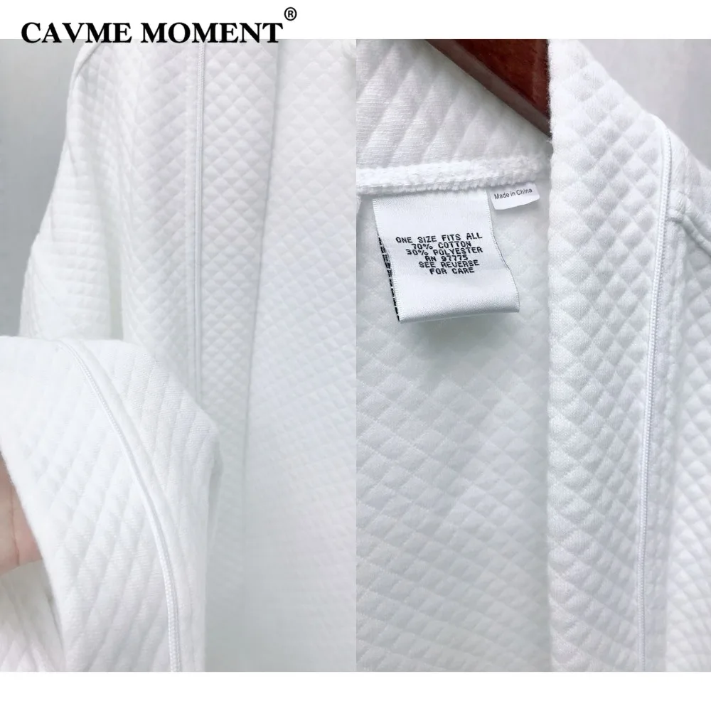

CAVME Plus Size Long Robe Unisex for Women's Kimono White Hotel Cotton Bathrobe Spa Kimono Lounge Nightwear CUSTOM LOGO