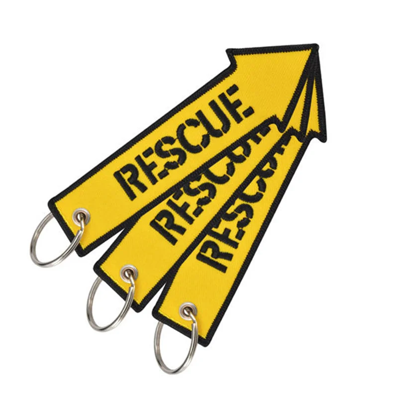Doreen Box Danger Rescue Желтые Модные Рок бирки для связки ключей брелок Прямоугольник