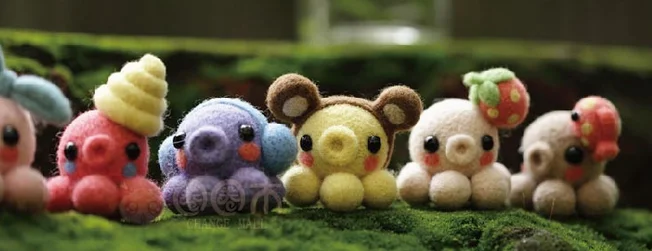 Набор милых осьминогов с мультяшными животными шерстяной набор для рукоделия