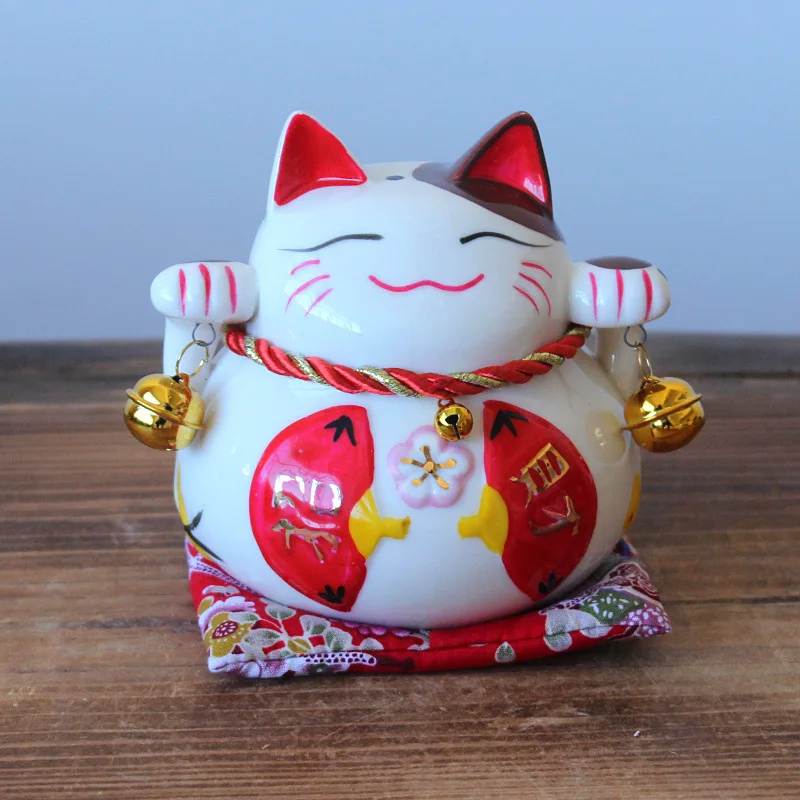 4 5-дюймовая керамическая копилка Lucky Cat украшение для дома фарфоровые ювелирные