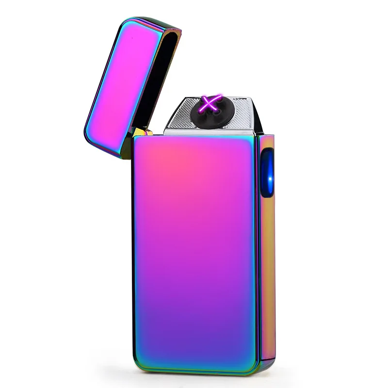 USB Recgargeable двойная дуговая плазменная Зажигалка сенсорный переключатель сигарет