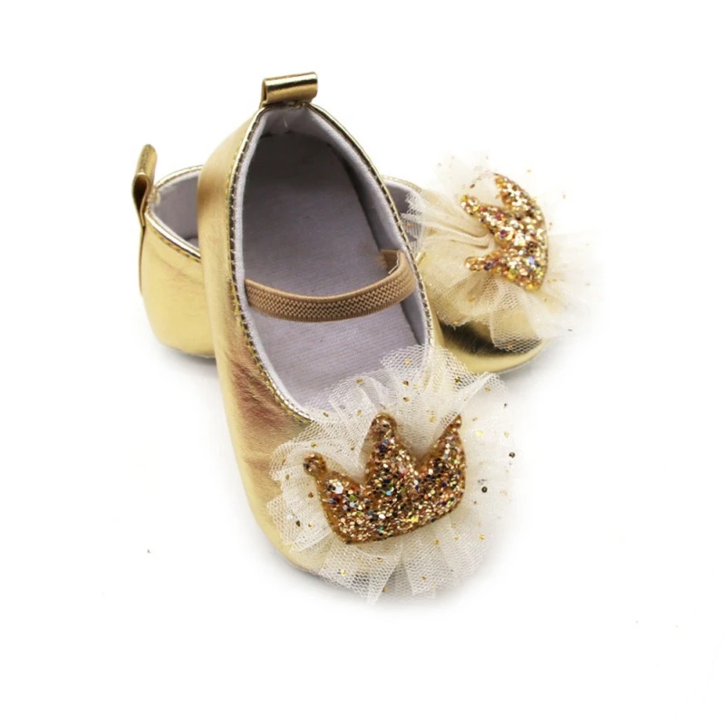 Обувь для новорожденных девочек мягкая нескользящая обувь кроватки с блестками