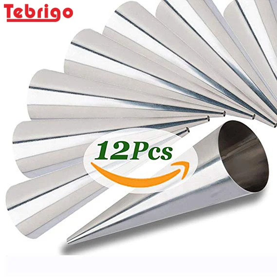 Тебриго набор из 12 большой размер нержавеющей стали кондитерский крем Рог формы