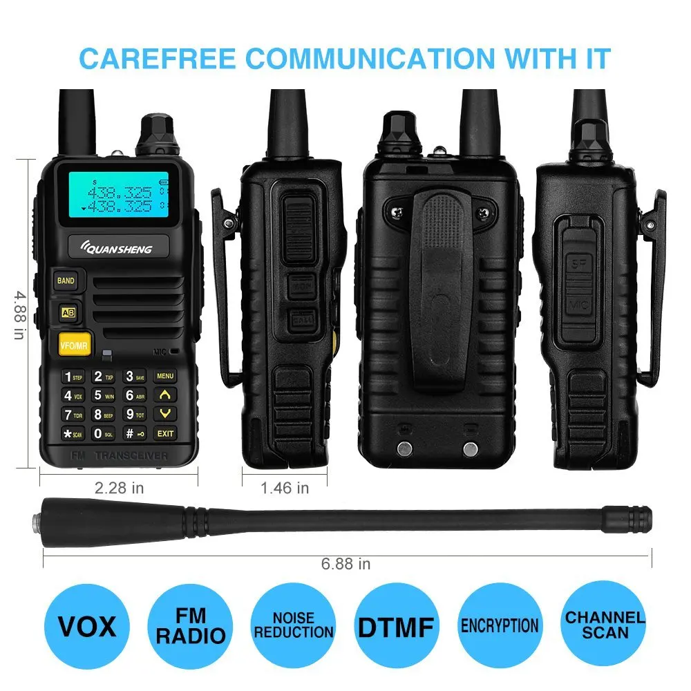 Портативная рация Quansheng UV R50 Talkie VHF UHF Двухдиапазонная UVR50 двухсторонняя CB 5 Вт FM
