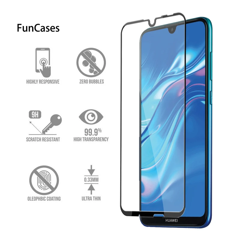 Закаленное стекло для Huawei P Smart Plus 2019 Y6 Y9 2018 Nova 4 3i 2i Honor 8X 8A защита экрана полное