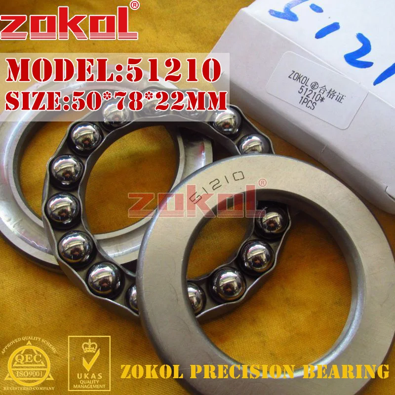 

ZOKOL bearing 51210 Thrust Ball Bearing 8210 50*78*22mm