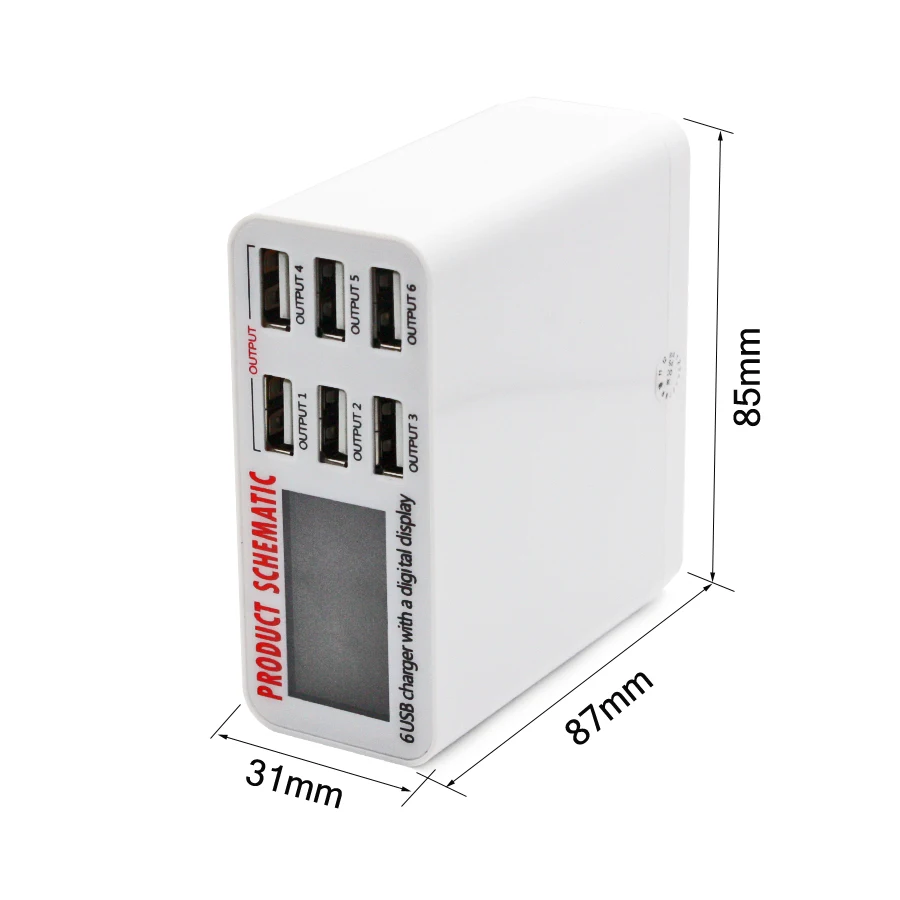 aixxco 6a with lcd digital display 6 port usb charger fast smart charging station for iphone xiaomi huawei samsung tablet free global shipping