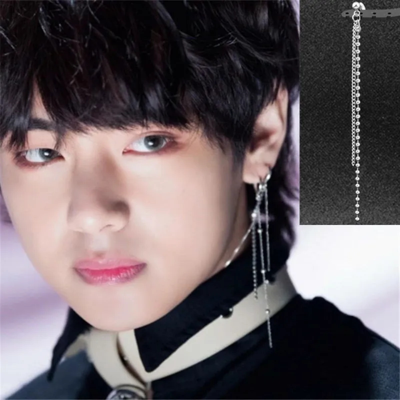 KPOP DNA корейские V Популярные JIN SUGA Jimin серьги Bangtan для мальчиков с длинной кисточкой