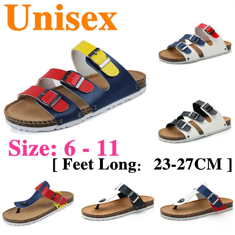 2015 Sandals Women Flats Flip Flops Cork Slippers Men Sandal Shoes Woman Zapatos Mujer Plus Size: 6-11 # YNS37 | Женская одежда