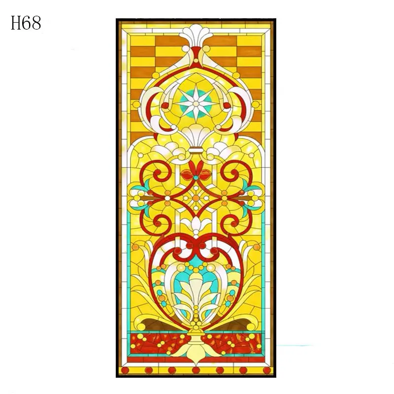 H-68 40x60cm Матовая церковная витражная плёнка на стекла, окна, Электростатическая домашняя фольга, наклейка на дверь, ПВХ, на заказ, самоклеющиеся оконные декоративные пленки - Цвет: H-68 40x60cm