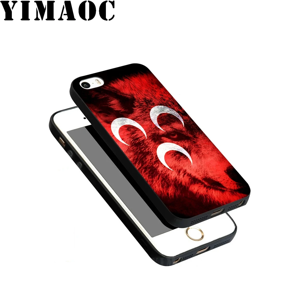 YIMAOC Wolf Turkey Flag Soft Silicone Case for iPhone 11 Pro Xr Xs Max X or 10 8 7 6 6S Plus 5 5S SE |
