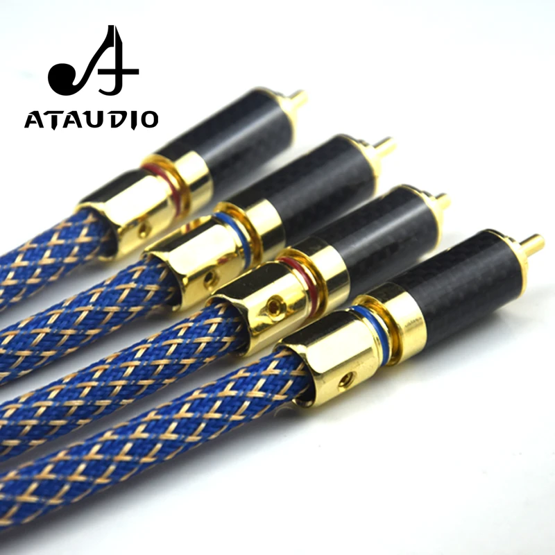 Аудиокабель ATAUDIO с посеребренным покрытием Hi Fi RCA двойное экранирование высокое