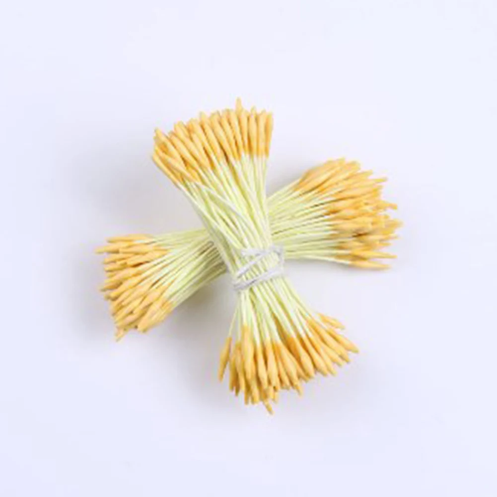 Crafts 140pcs/lot 4 Colors Double Heads DIY Artificial Mini Pearl Flower Stamen Pistil 2mm Floral Stamen