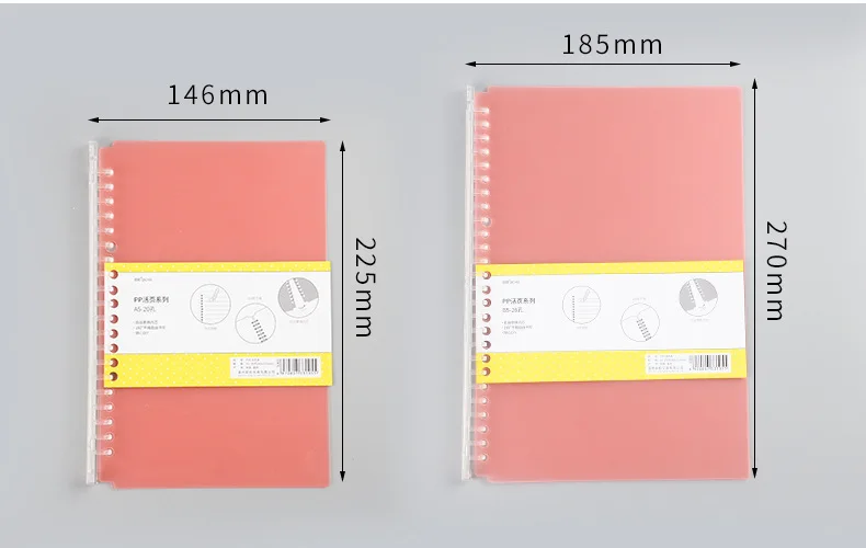 2pcs/pair Calendar Loose-leaf Binder 20/26 Holes Index Divider Separator PP Cover Stationery For Planner Organizer Notebook