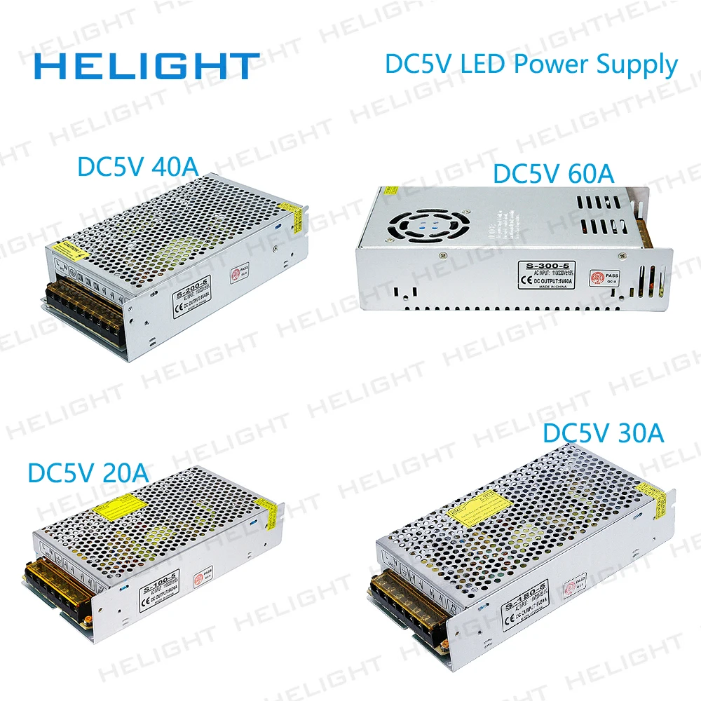 DC5V 2A/3A/4A/5A/6A/8A/10A/15A/20A/25A/30A/40A/50A/60A импульсный источник питания/трансформатор для WS2812