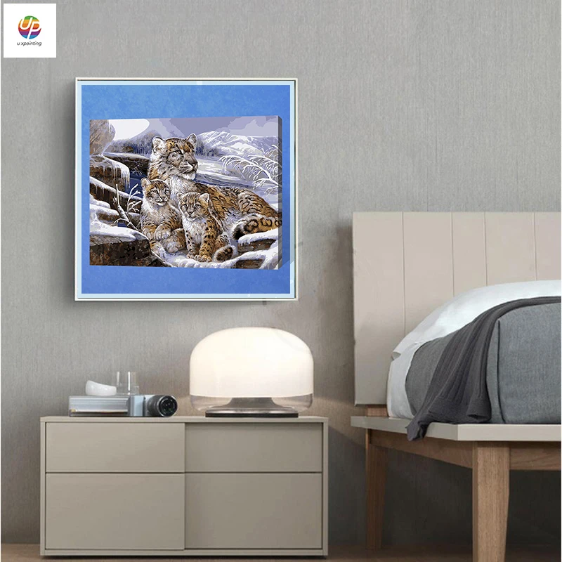 Набор для рисования по номерам на холсте леопард без рамки|art painting|digital paintingdiy digital