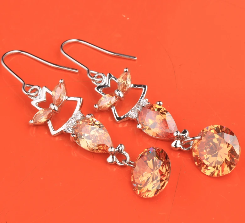 Красивые шампанское коричневый оранжевый Morganite multigems стерлингового серебра 925