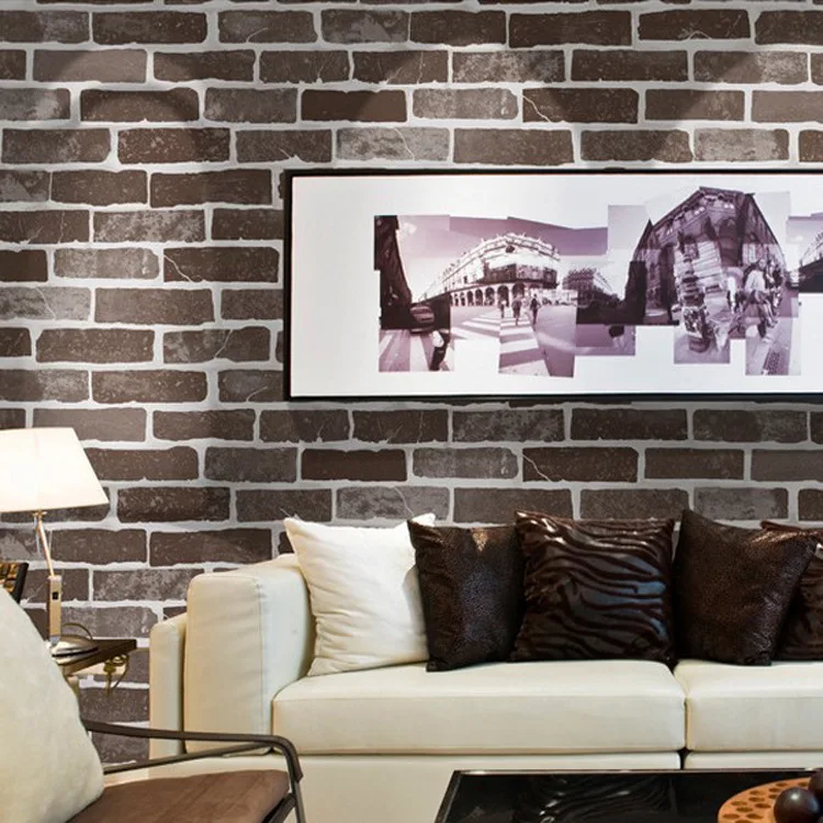 Современные горячие продажи кирпичные текстурированные обои винтажные