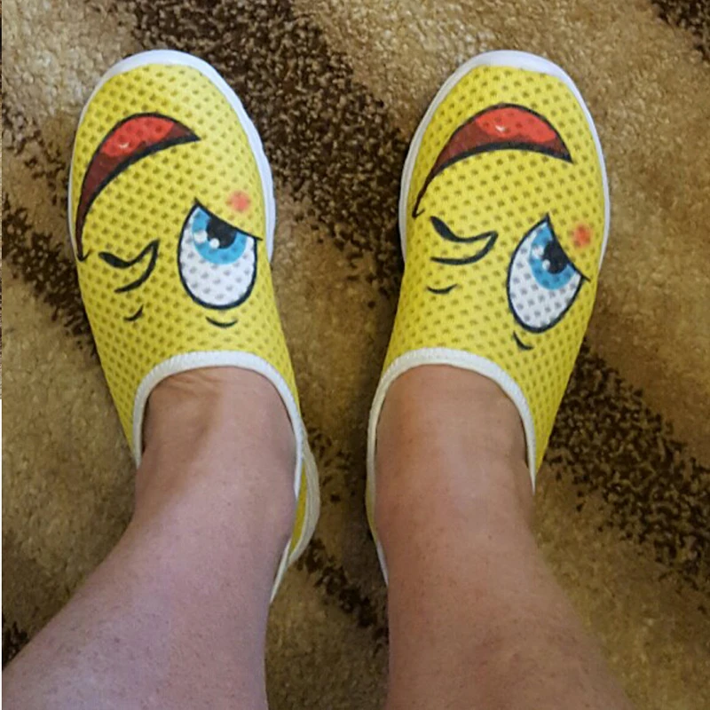 FORUDESIGNS/Женская обувь на плоской подошве с забавным принтом из сетчатого