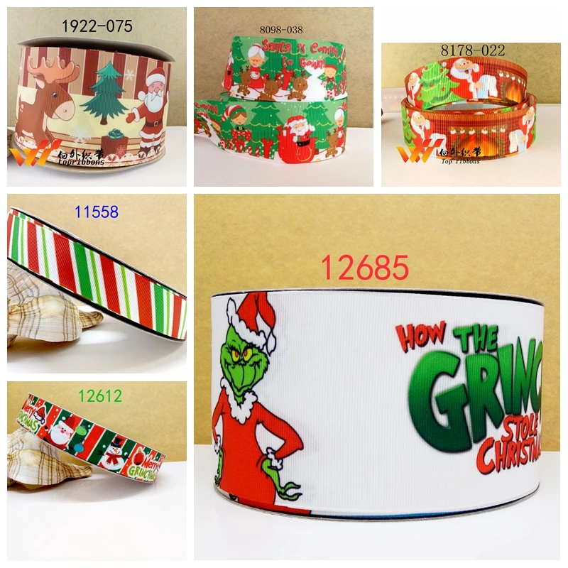Бесплатная доставка 50 ярдов рождественские печатные grosgrain ленты 7170|printed ribbon|grosgrain
