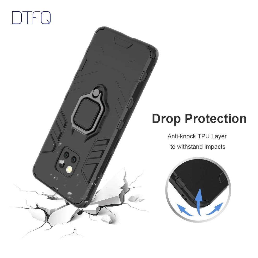 DTFQ Dual Layer Shockproof Phone Cover for Huawei Mate Series Anti-knock Armor Case 20 Pro X Lite 9 10 |