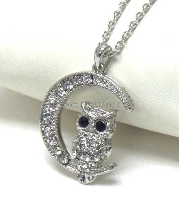 Модный костюм ювелирные изделия кристалл горный хрусталь Животное Сова Шарм