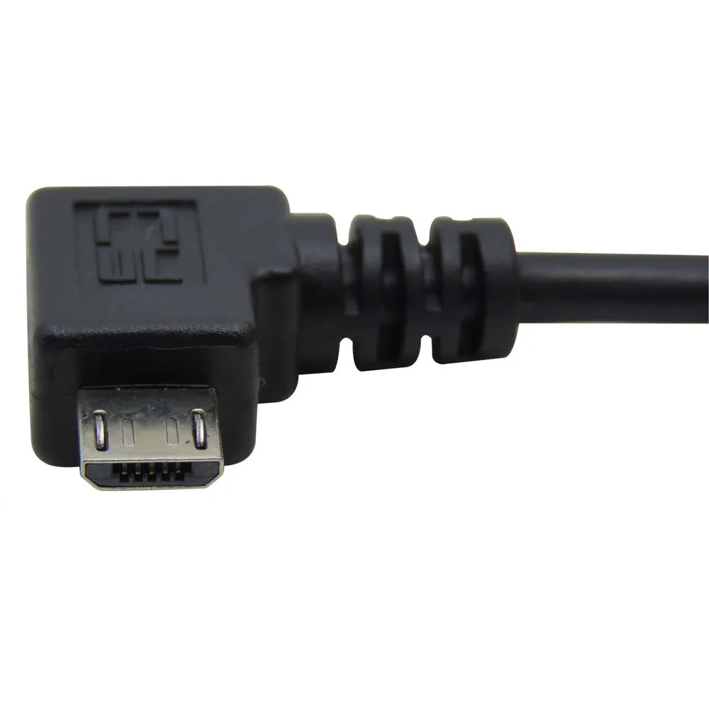 CableDeconn левый 90 градусов Угловой Micro USB B штекер USB A Мужской кабель для зарядки данных