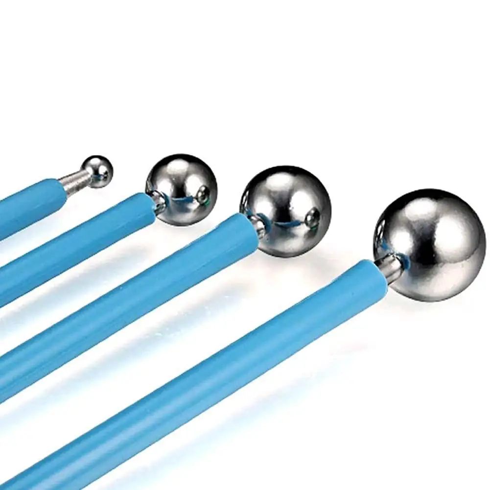 4pcs/lot Sugarcraft Fondant Cake Decoration Tools Stainless Steel Molding Ball Tool Stick Set Kitchen Accessories | Дом и сад