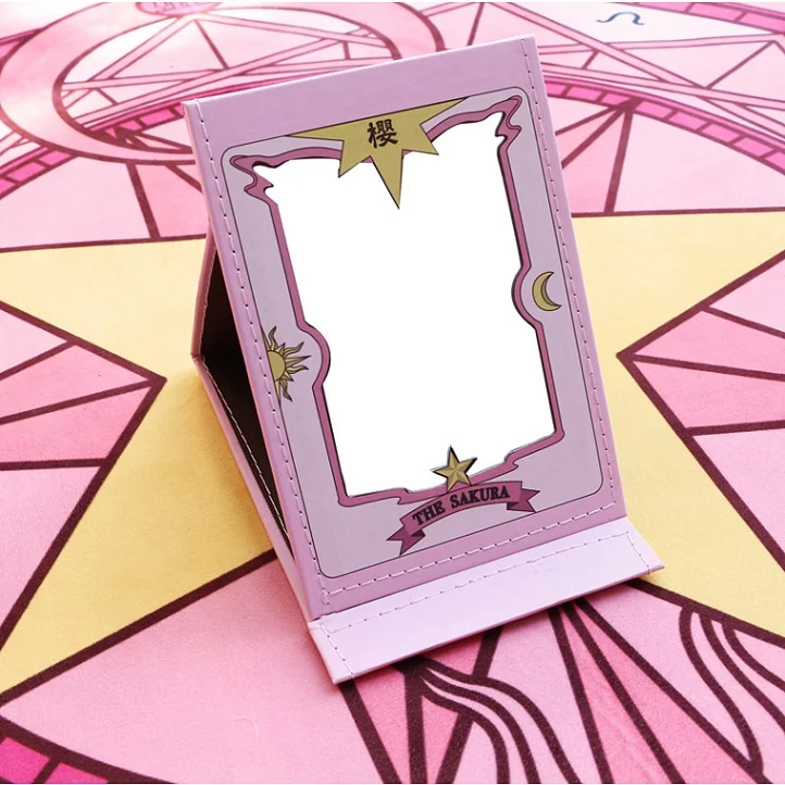 Большой Cardcaptor Sakura симпатичное зеркало для макияжа косметическое очень прозрачное зеркало для макияжа Зеркала для удобного романтического подарка карта Kuluo - Цвет: pink