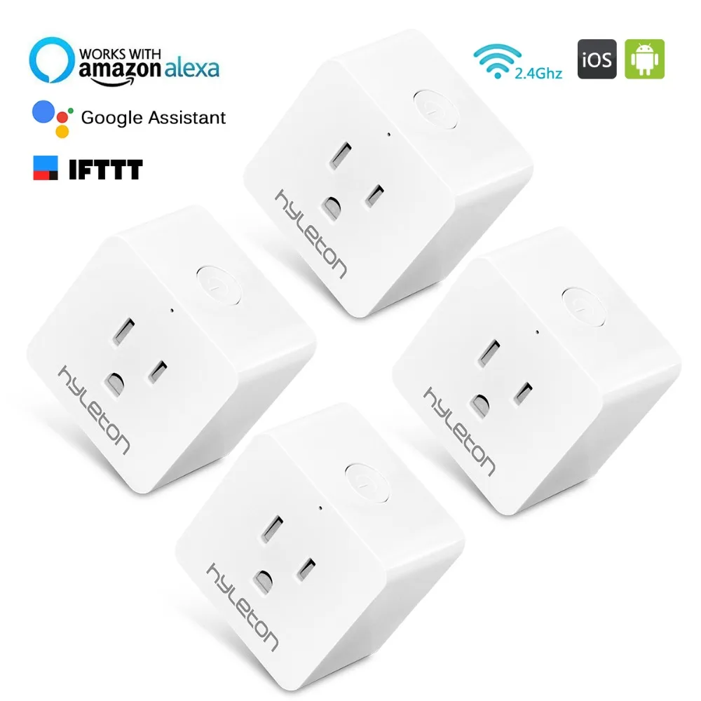 4 шт умная розетка мини умная вилка Wifi розетка работает с Google Assistant IFTTT для функции таймера голосового управления
