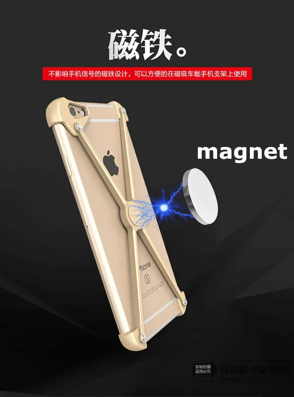 Классный металлический бампер X для iPhone 6s Plus, Магнитный чехол, Алюминиевый винт для рамы, защищенный для iPhone X 8 7 5s/SE, противоударный чехол для телефона