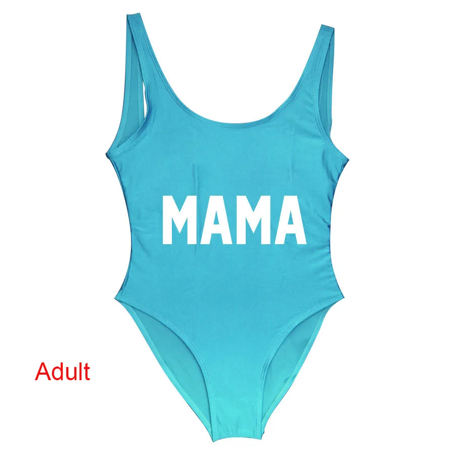 Adult Light Blue Родитель, ребенок, Цельный купальник, умный и сильный, как моя мама девочка, Цельный купальник, мама, ребенок, купальные костюмы, пляжная одежда, бикини - Цвет: Adult Light Blue