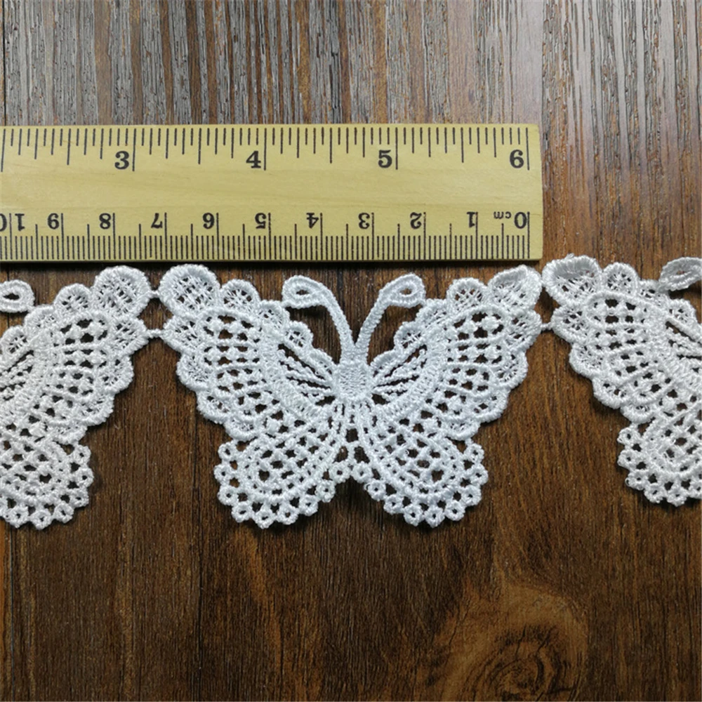 12 шт. кружевные бабочки нашивки для одежды аксессуары экспорта тонкий белый бант