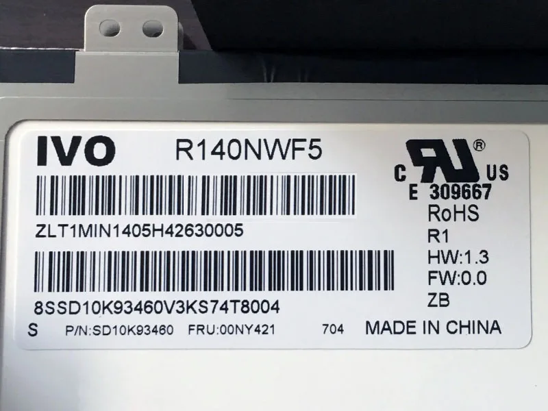 

ЖК-дисплей R140NWF5 R1 IVO с сенсорным экраном и дигитайзером в сборе для Lenovo Fru 00NY421 PN : SD10K93460 14,0 "FHD, 4 шт.