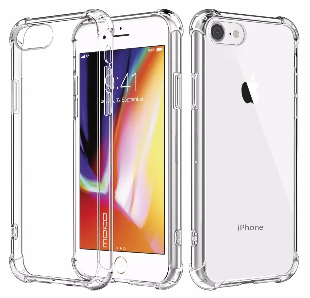 Чехол для iPhone 8/iPhone 7 гибкий гелевый бампер из ТПУ прозрачный ультратонкий