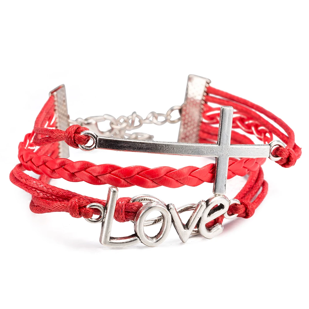 Новый ювелирных изделий из кожи милые Бесконечность браслет Серебряный много