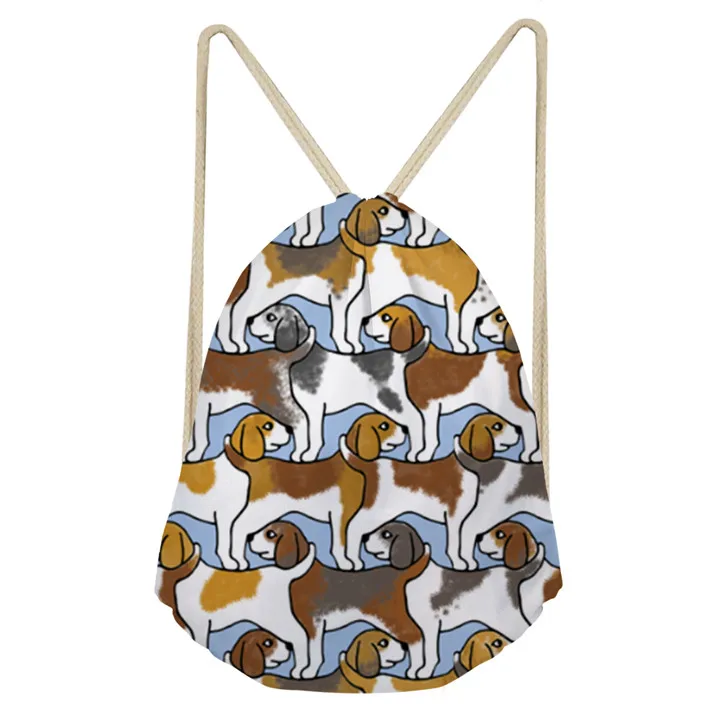 FORUDESIGNS/сумка на шнурке спортивные сумки Beagles Pet Dog напечатанный тренировочный спортивный мешок спортивные сумки для тренажерного зала женские для фитнеса рюкзак - Цвет: ZJZ047Z3