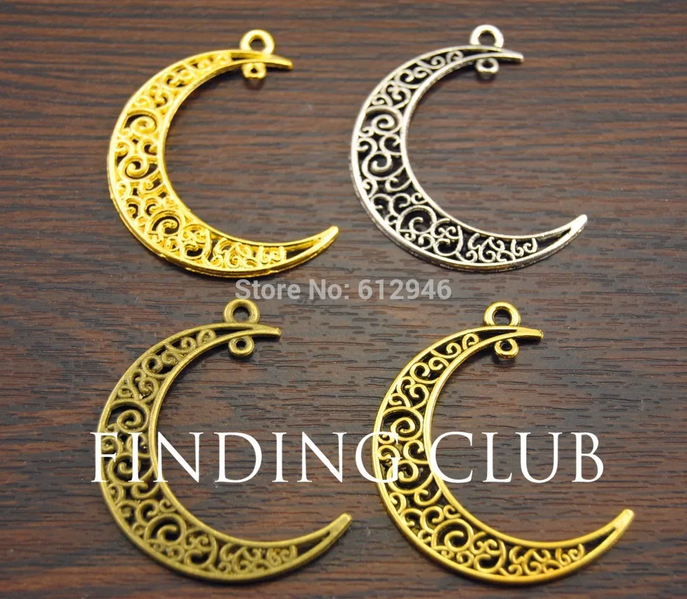 Металлическая Филигрань из сплава 32x38 мм 20 шт.|charm pendant|filigree moonmoon charm pendant |