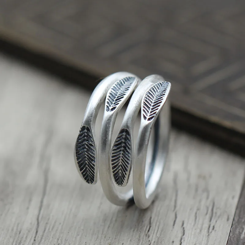

S990 silver jewelry personality hollow retro ring