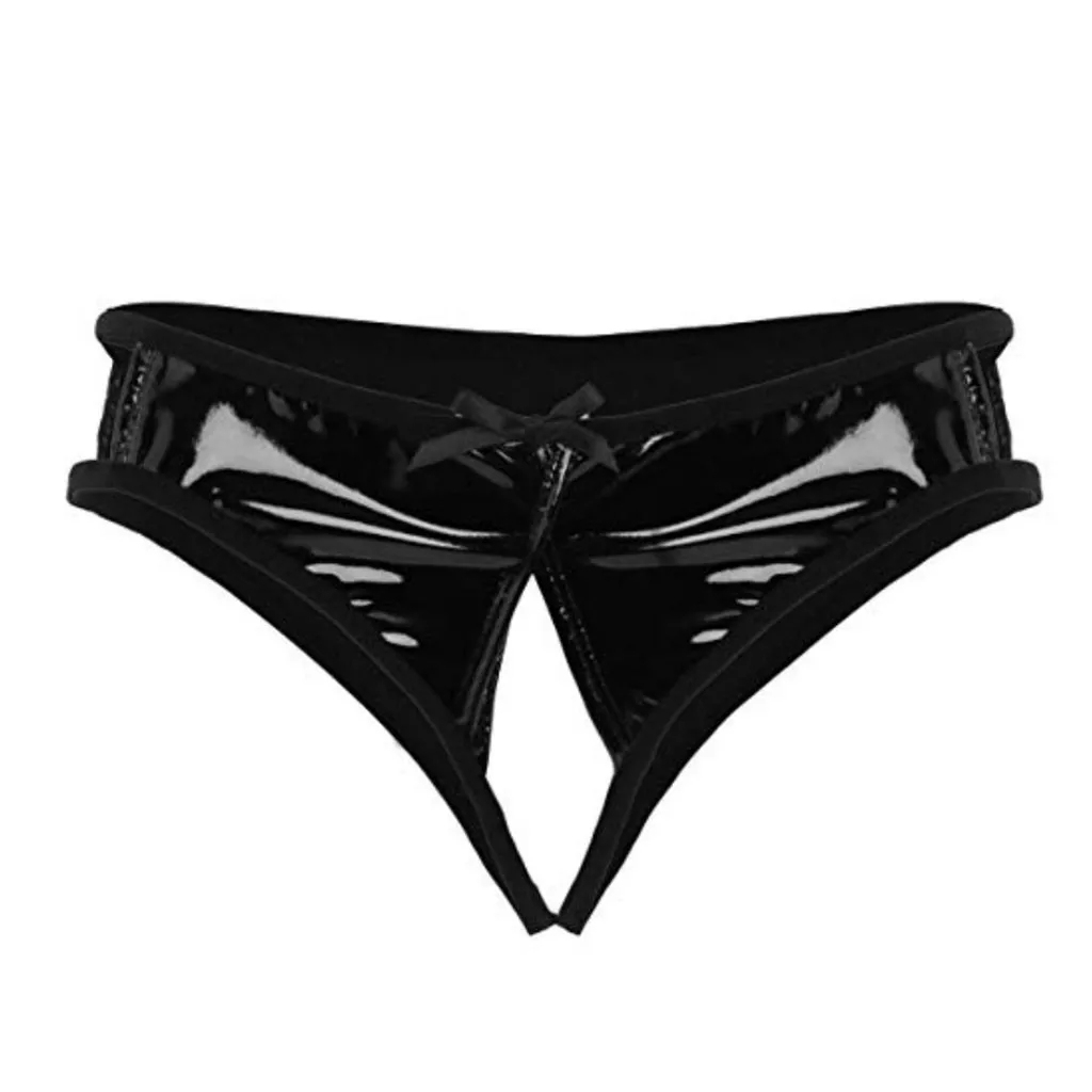 Женские трусики нижнее белье большого размера сексуальные черные кожаные