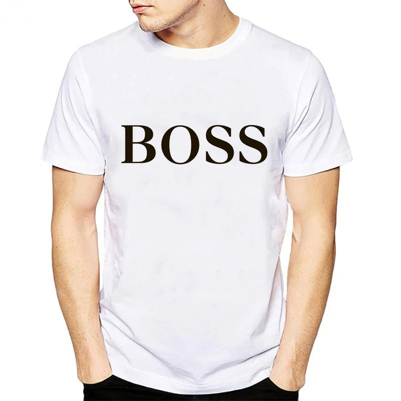 Новая Ретро футболка мужская мода с надписью Boss принт с коротким рукавом Футболка уличная Мужская блузка из хипстера