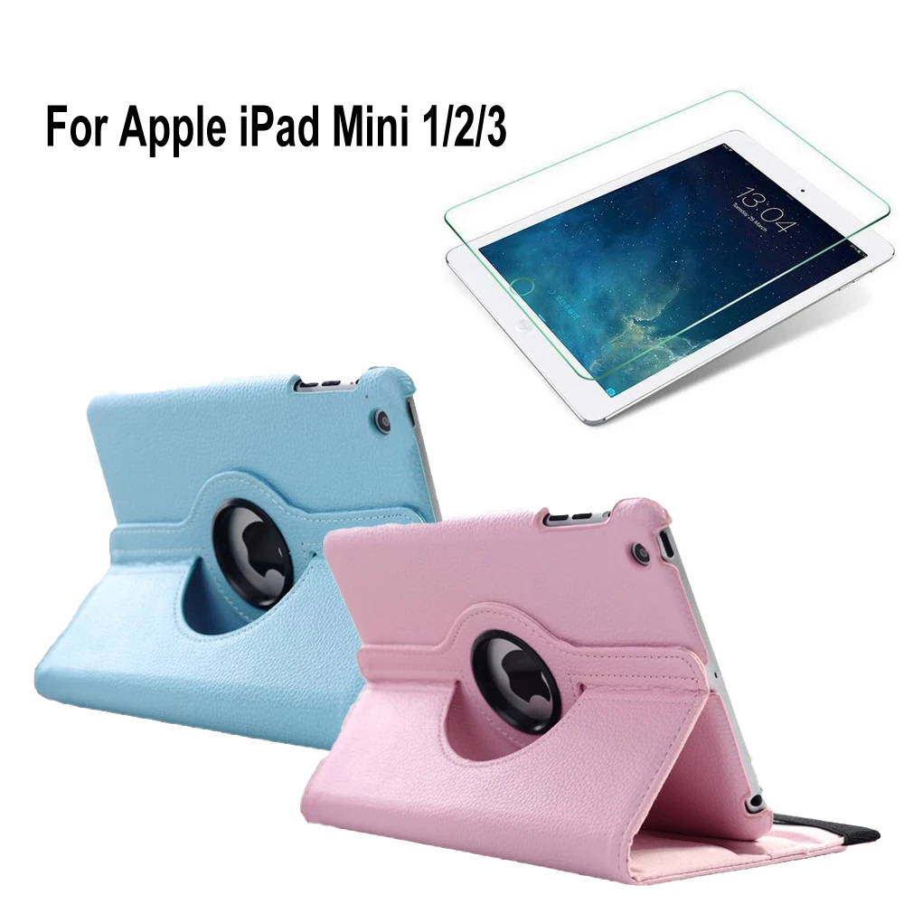 Для Apple iPad Mini 1 2 3 7 9 дюйма Планшет ПУ смарт вращение на 360 Градусов Держатель