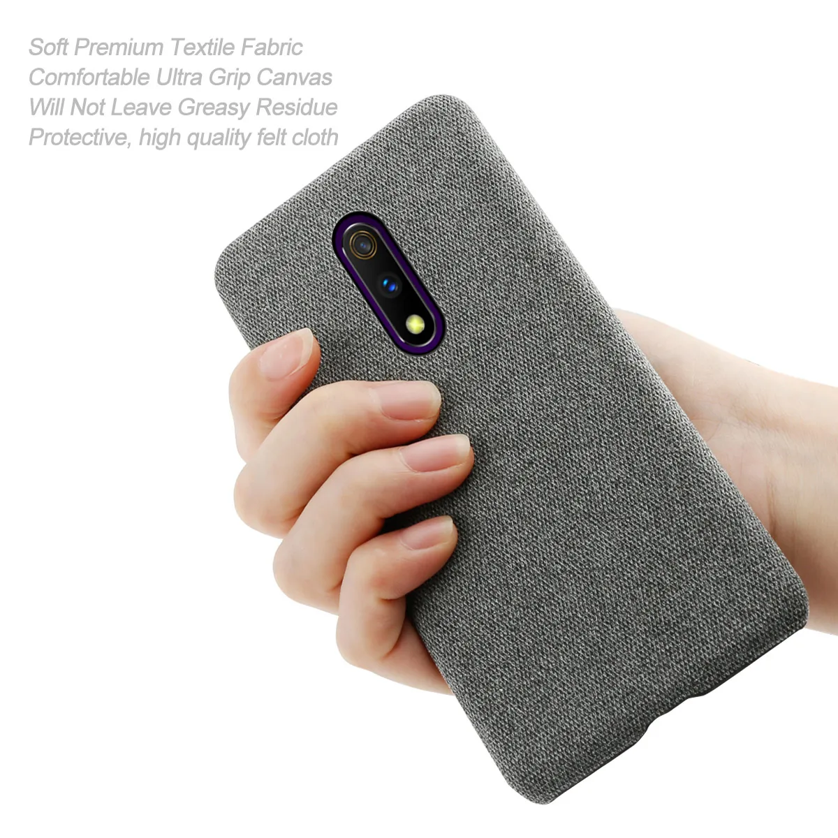 Для Oppo Realme X чехол тонкий Ретро Тканые ткань против царапин Жесткий ПК задняя