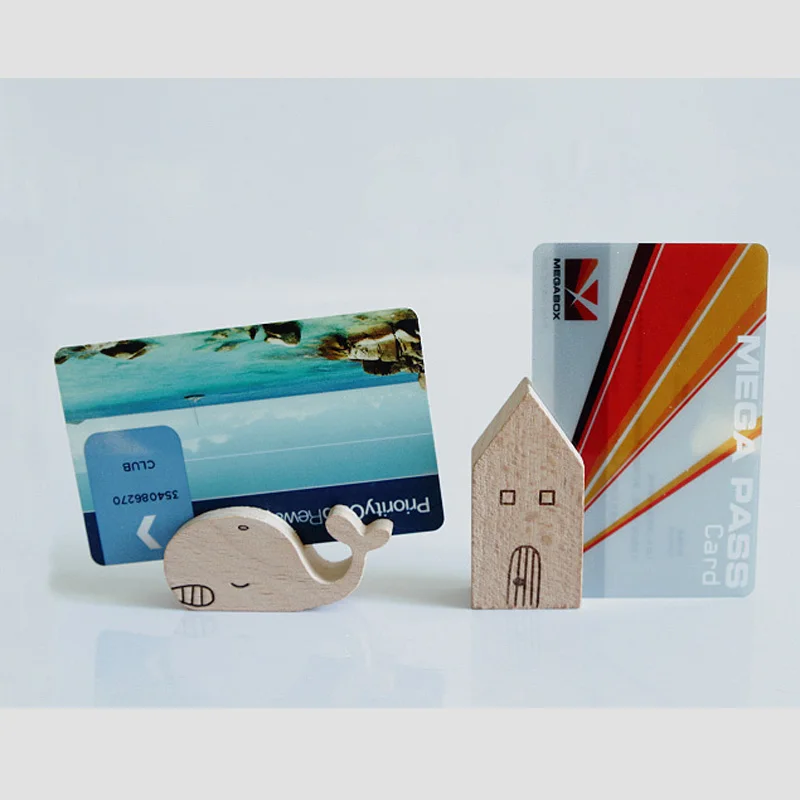 JIANWU Cute animal wooden message folder photo clip cartoon note card holder product display board base | Канцтовары для офиса и