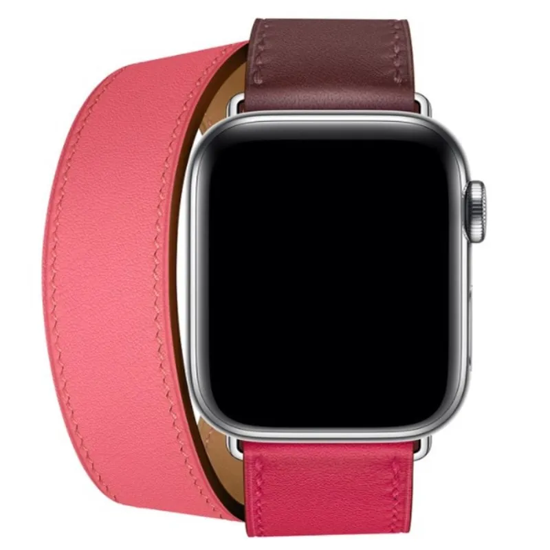 38 мм 42 40 44 двойной кожаный ремешок для Apple Watch iWatch серии 1 2 3 4 сменные ремешки