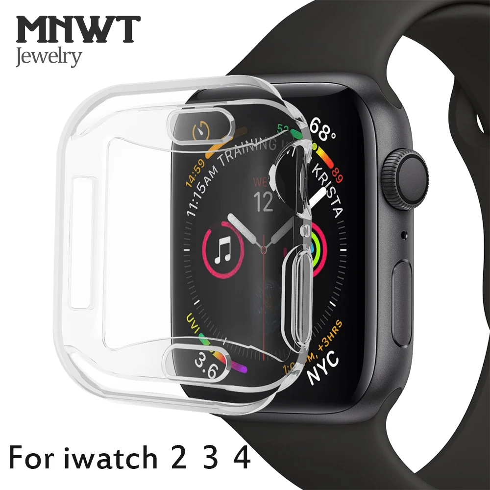 Мягкий тонкий чехол MNWT для Apple Watch серии 44 мм 40 42 мм/38 iwatch 4 3 2 ТПУ универсальный